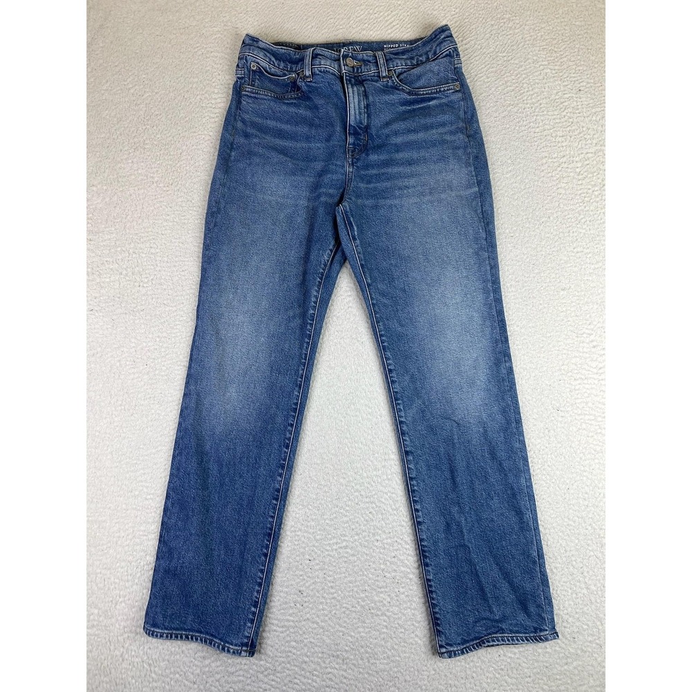J.Crew Nipped Straight High Rise Jeans Womens 27 Blue Semi Stretch Denim
